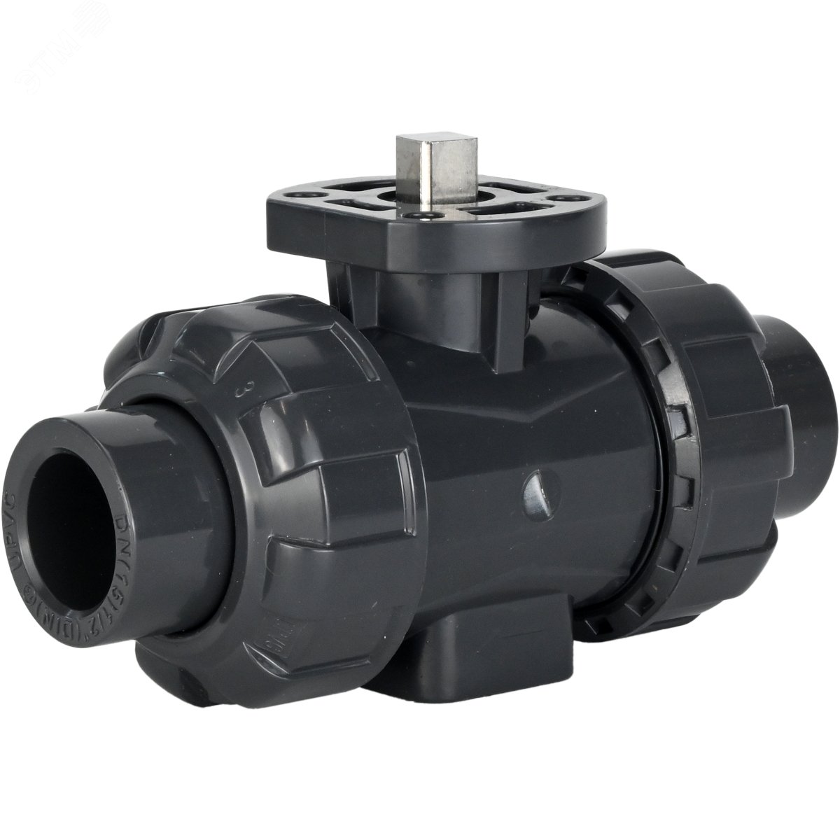 Изображение товара Кран шаровой полнопроходной НПВХ 50 Ру10 для воды и воздуха, резьбовое соединение