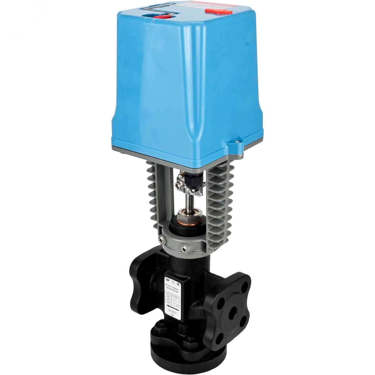 Изображение товара Клапан запорно-регулирующий JS1025-V-PED-F Ду32 Ру16 Kv16м3/ч, односедельный, фланцевый, корпус чугун Q50, уплотнение фторкаучук (Vin, FPM) с электроприводом XCK220-1500 AC220В (шт)