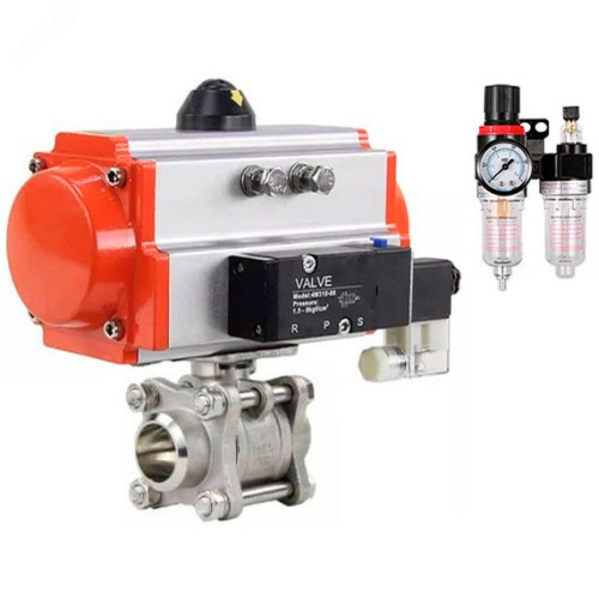 Изображение товара Кран шаровой полнопроходной с пневмоприводом Ду80 Россия