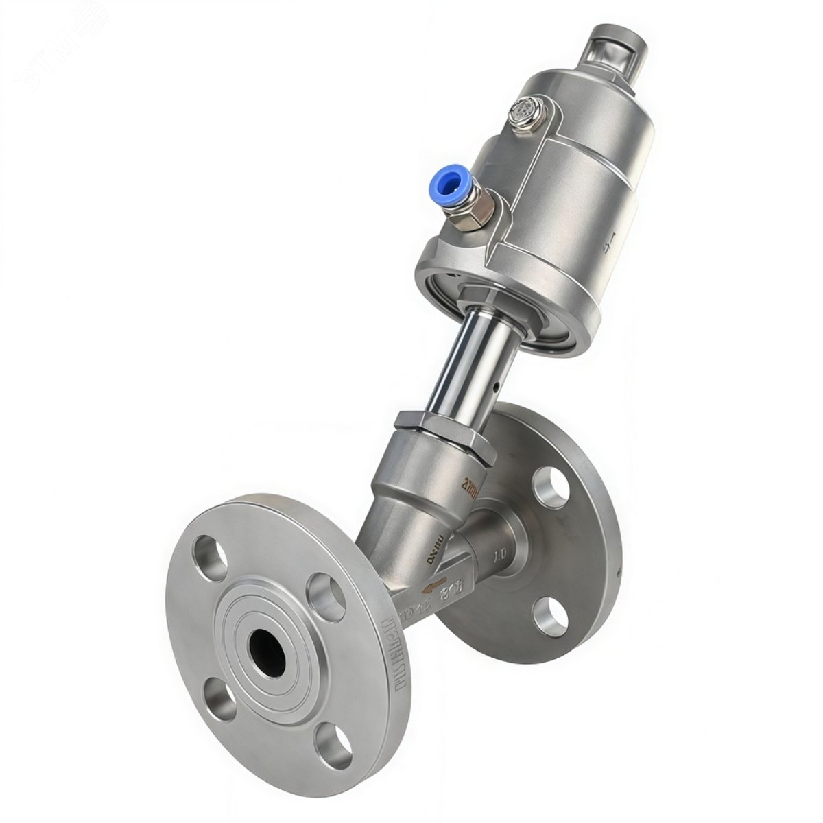 Изображение товара Клапан отсечной пневматический 316-304-PF Ду20 Ру25 корпус нержавеющая сталь