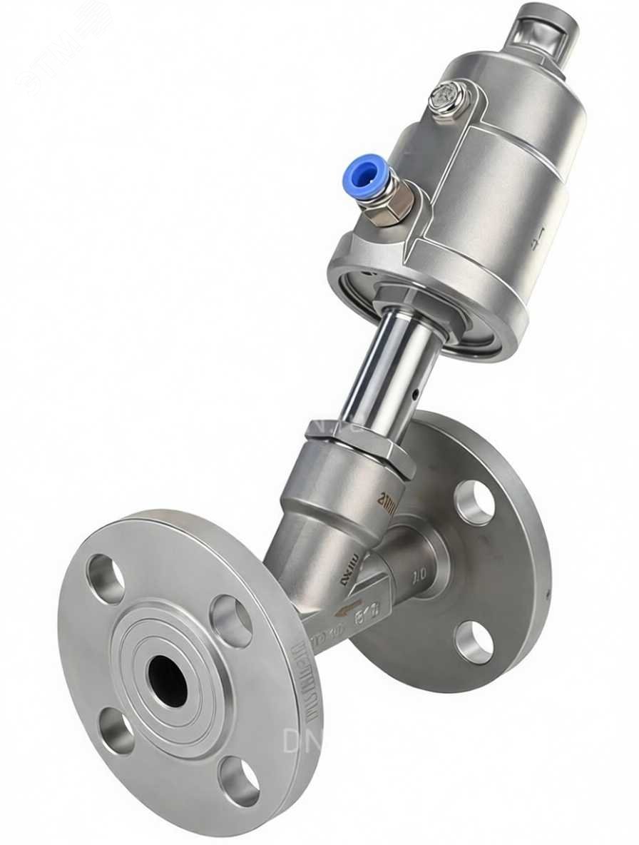 Изображение товара Клапан отсечной пневматический 316-304-PF Ду32 Ру25 нержавеющая сталь Fланец