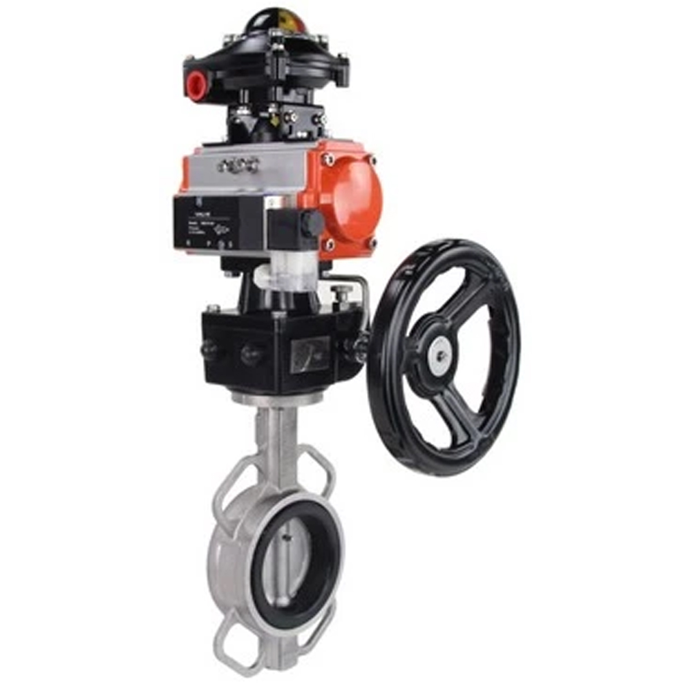 Изображение товара Затвор дисковый поворотный из нержавеющей стали 316L Ду150 Ру16 для воды и воздуха