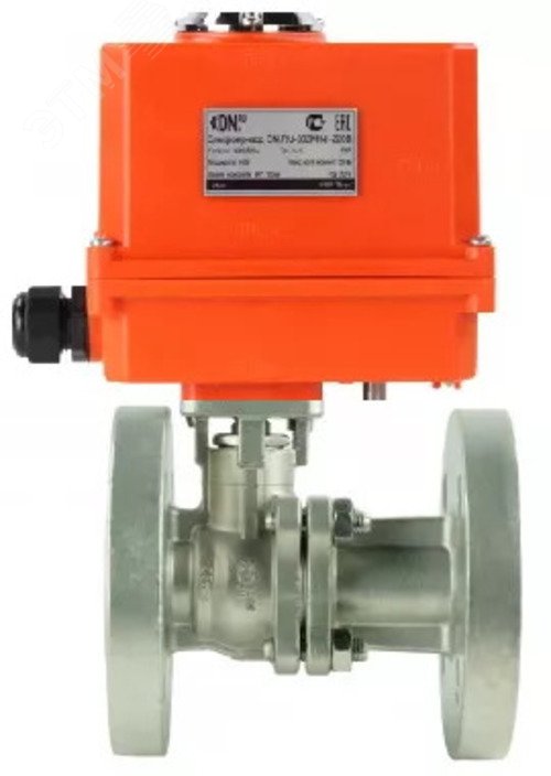 Изображение товара Кран шаровой полнопроходной из нержавеющей стали с электроприводом Ду25 Ру40