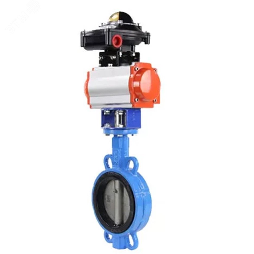 Изображение товара Затвор дисковый поворотный DN.ru 125 Ду125 с пневмоприводом и Витоном