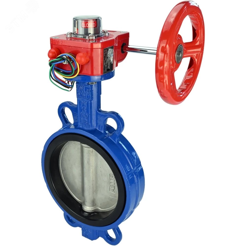 Изображение товара Затвор дисковый поворотный WCB-316L-EPDM Ду50 Ру16 с редуктором