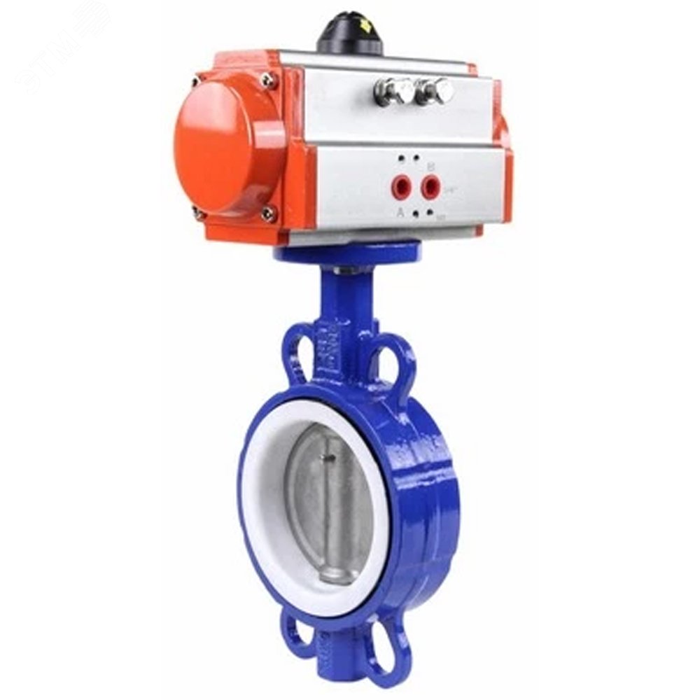 Изображение товара Затвор дисковый поворотный WCB-316L-PTFE Ду65 Ру16 с пневмоприводом