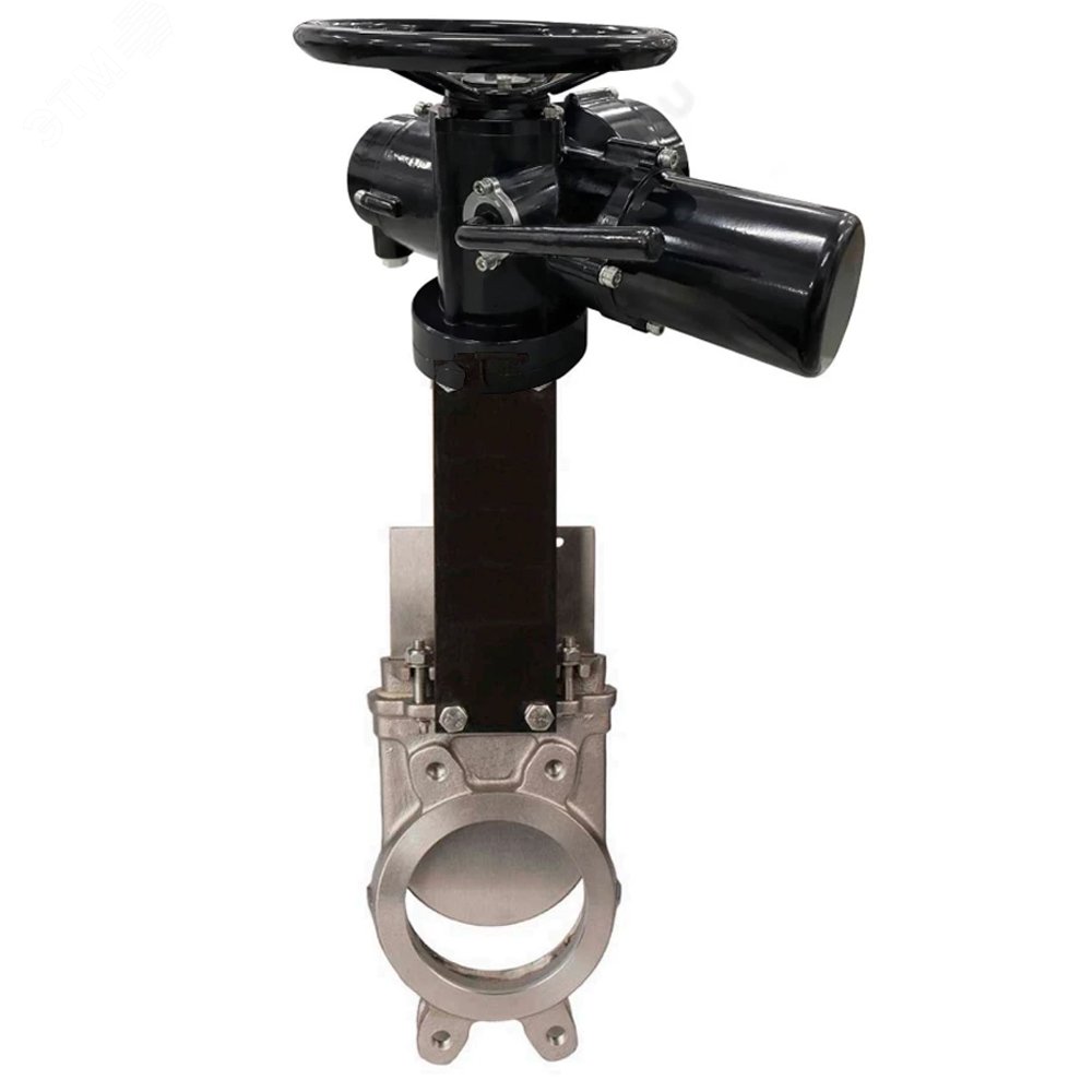 Изображение товара Задвижка шиберная нержавеющая Ду80 Ру16 электропривод IP67