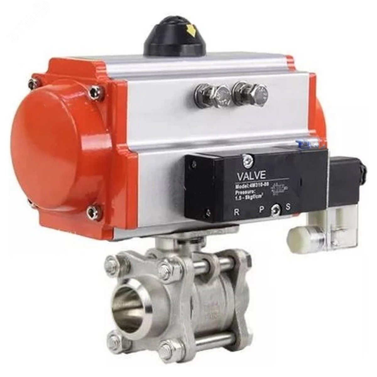 Изображение товара Кран шаровой 316-316-PTFE-FP-W-ISO-H WDVF Ду32 Ру63 полнопроходной с пневмоприводом