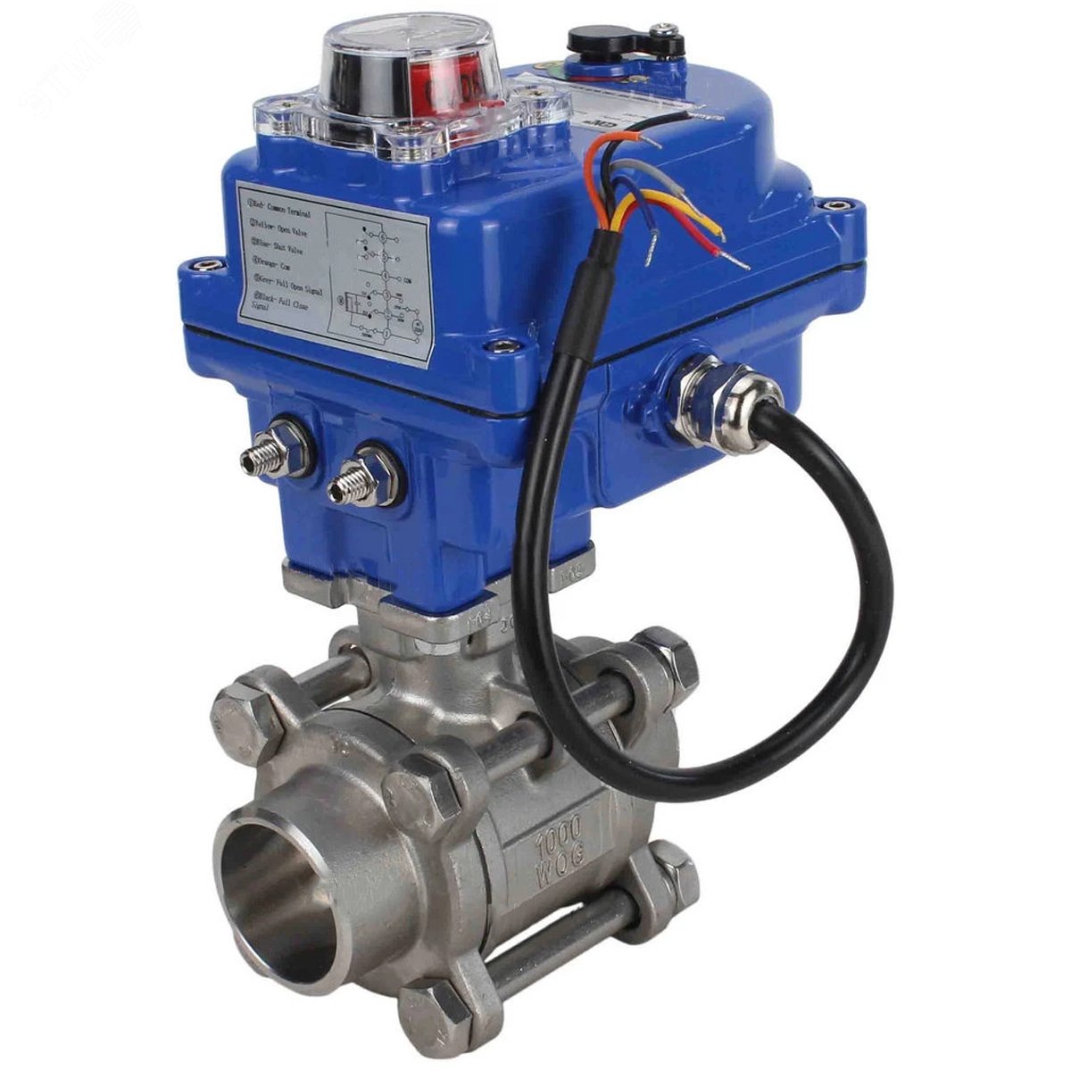 Изображение товара Кран шаровой нержавеющий 316-316-PTFE-FP-W-ISO-H WDVF с электроприводом Ду32 Ру63