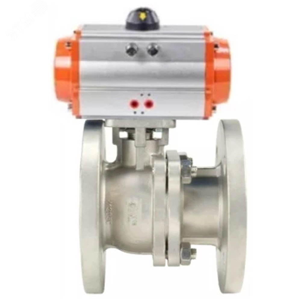 Изображение товара Кран шаровой полнопроходной Ду32 Ру40 из нержавеющей стали с пневмоприводом