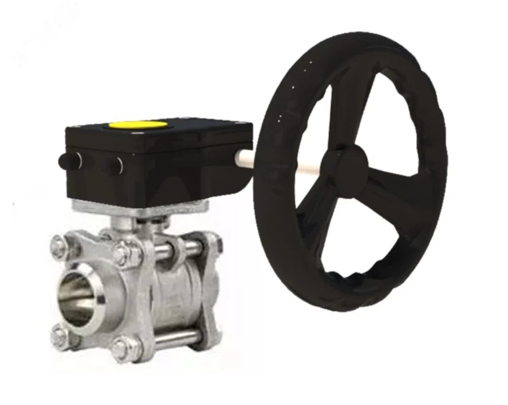 Изображение товара Кран шаровой нержавеющий полнопроходной Ду50 Ру40 с редуктором IP67