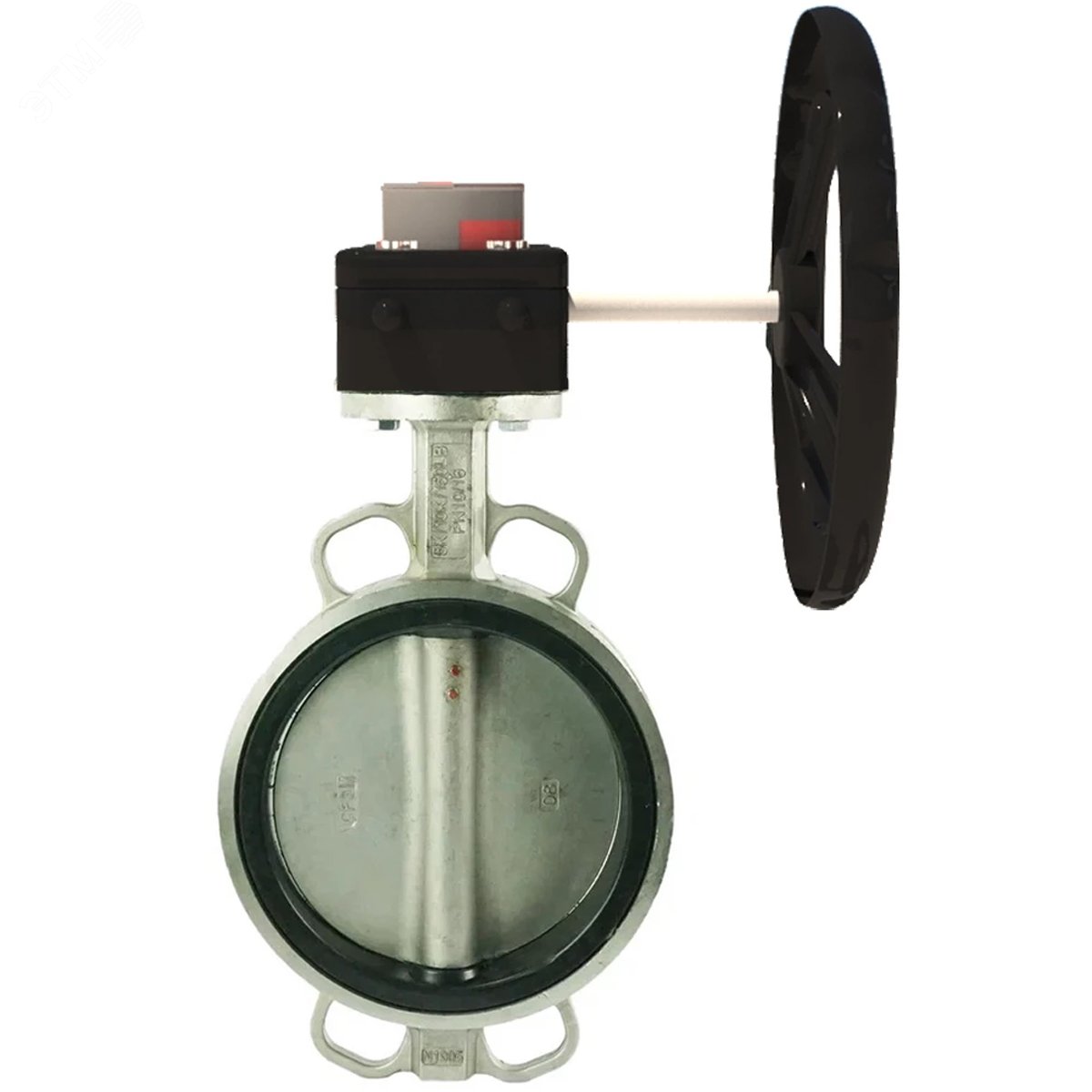 Изображение товара Затвор дисковый поворотный 316L-316L-NBR Ду125 Ру16, корпус нержавеющая сталь 316L, диск нержавеющая сталь 316L, уплотнение NBR, с редуктором HGB-2 с индикатором положения (шт)