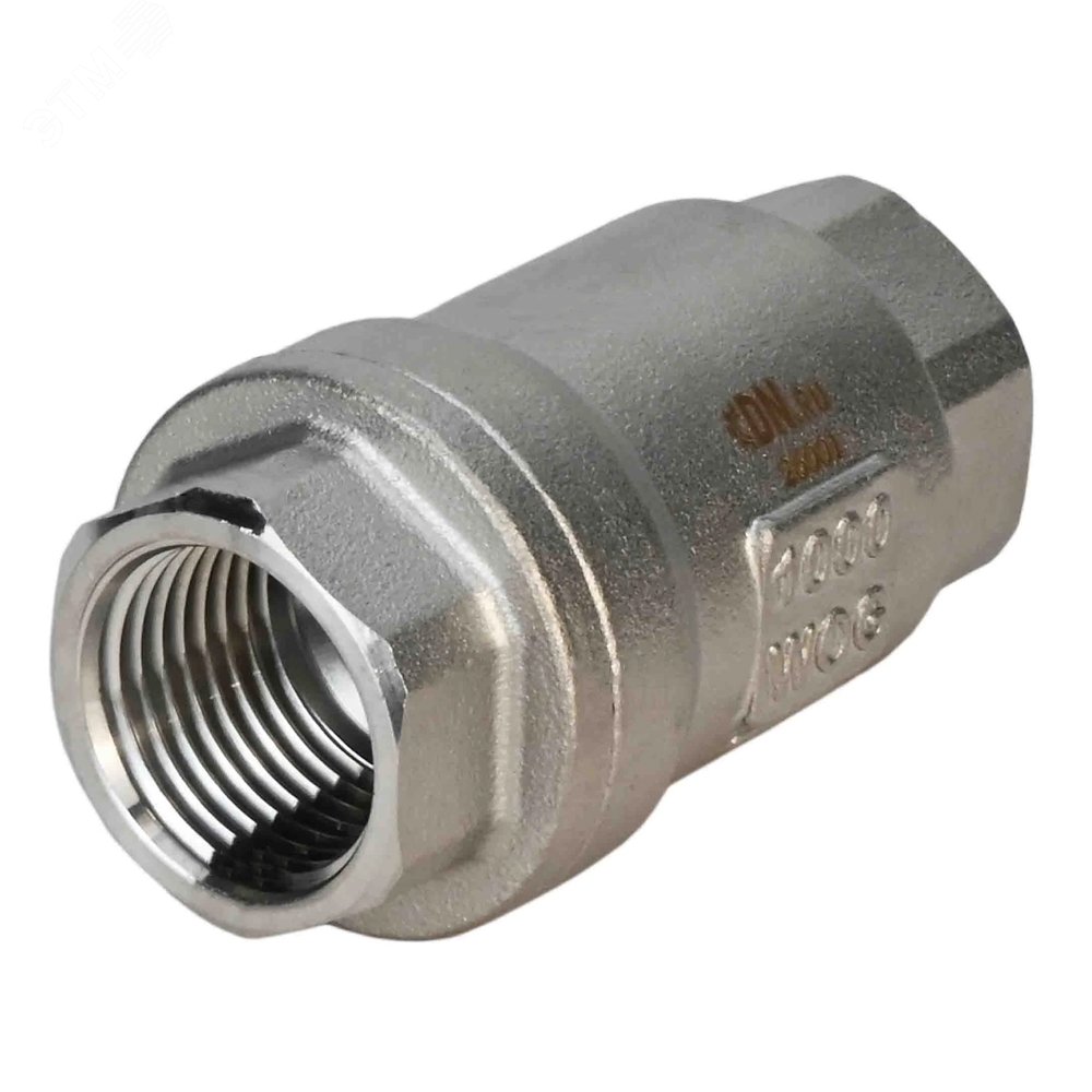 Изображение товара Клапан обратный SCV316-6340 3/4'' Ду20 Ру63 резьбовой, пружинный, корпус нержавеющая сталь, диск нержавеющая сталь, уплотнение PE (шт)