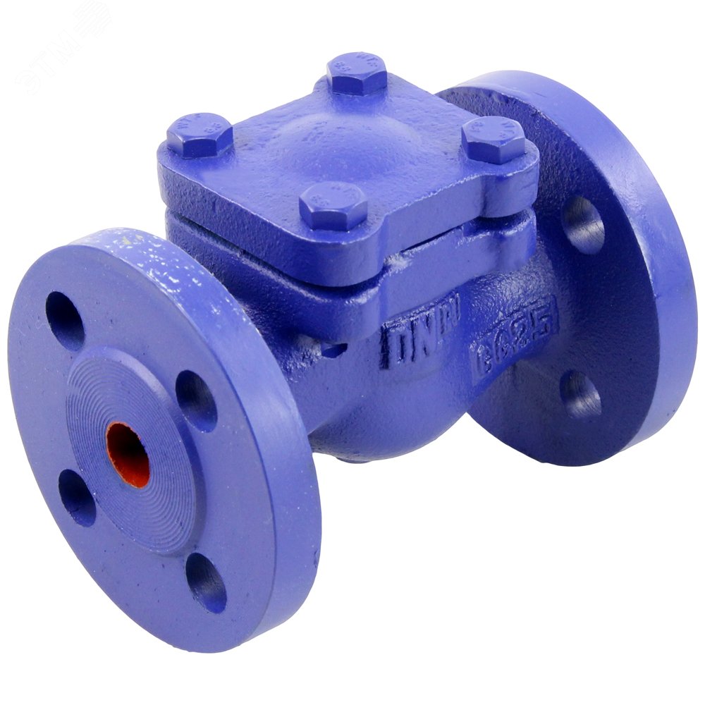 Изображение товара Клапан обратный 287A Ду15 Ру16 фланцевый, подъемный, корпус чугун, диск нержавеющая сталь, уплотнение нержавеющая сталь (шт)