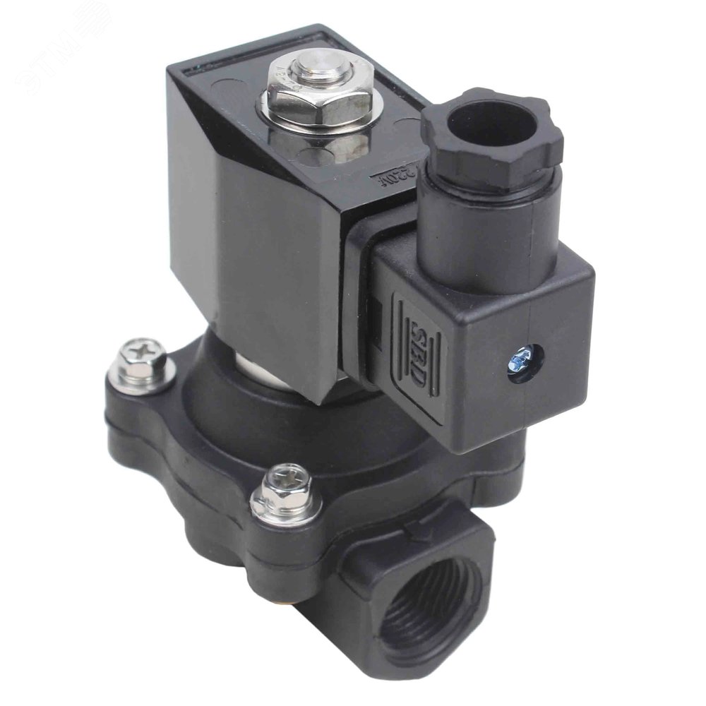 Изображение товара Электромагнитный двухходовой пластиковый клапан Ду50 Ру7 24В нормально закрытый