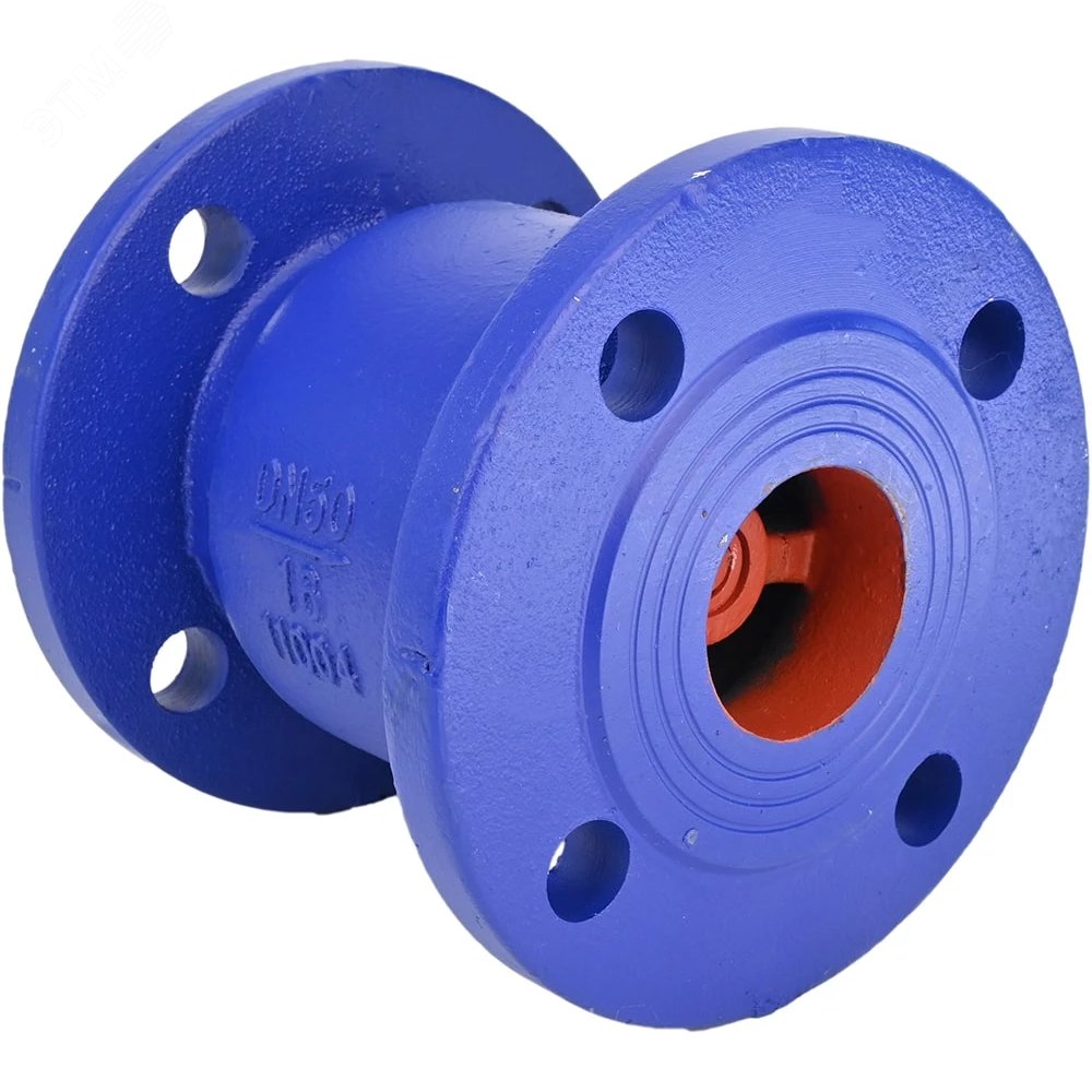 Изображение товара Клапан обратный 402А Ду150 Ру16 фланцевый, пружинный, корпус чугун, диск чугун, уплотнение NBR (шт)