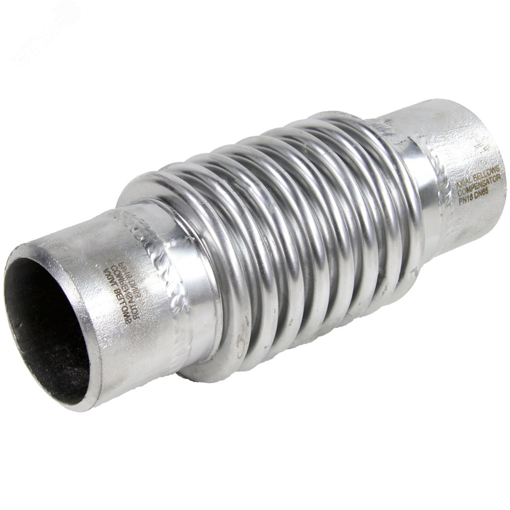 Изображение товара Компенсатор сильфонный осевой Ду50 Ру16 под приварку из нержавеющей стали SS304