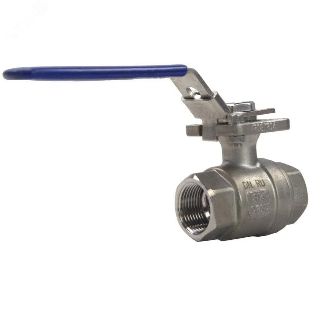 Изображение товара Кран шаровой Ду25 полнопроходной двухходовой из нержавеющей стали SS316