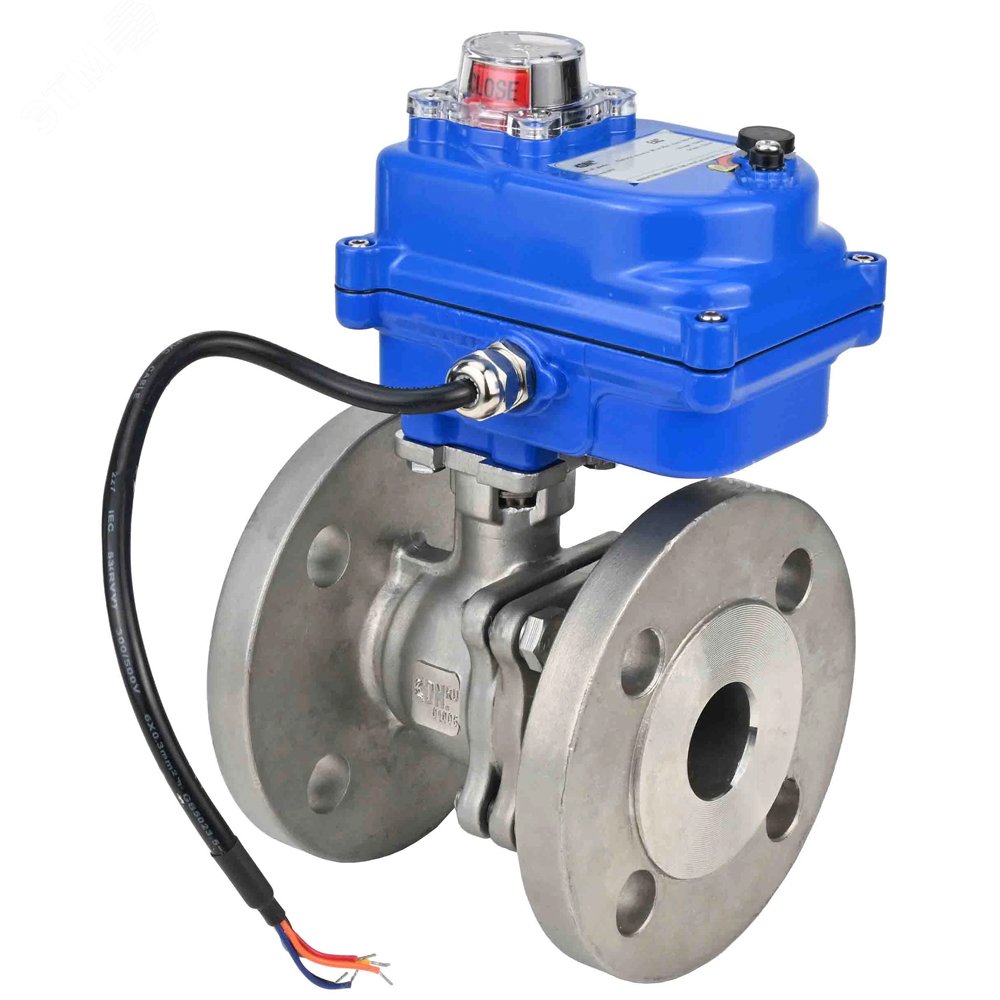 Изображение товара Кран шаровой полнопроходной Ду25 Ру40 с электроприводом 24В AISI 316