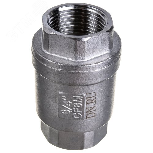 Изображение товара Клапан обратный LSCV 3/4'' Ду20 Ру16 резьбовой, пружинный, корпус нержавеющая сталь, диск нержавеющая сталь, уплотнение PE (шт)