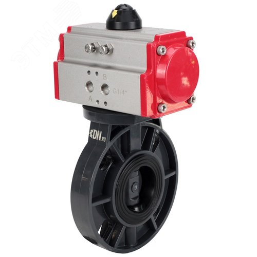 Изображение товара Затвор дисковый поворотный НПВХ-НПВХ-E-2W-Fb-ISO Дн150 Ру10 межфланцевый, корпус НПВХ, диск НПВХ, уплотнение EPDM, с пневмоприводом DA-083 двойного действия (шт)