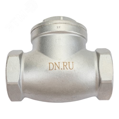 Изображение товара Клапан обратный SCV-316 1'' 1/4 Ду32 Ру16 резьбовой, поворотный, корпус нержавеющая сталь, диск нержавеющая сталь, уплотнение PE (шт)