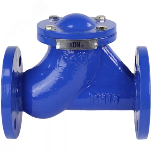 Изображение товара Клапан обратный GGG50-NBR Ду100 Ру16 фланцевый, шаровой, без сливной пробки, корпус чугун, шар чугун, уплотнение NBR (шт)
