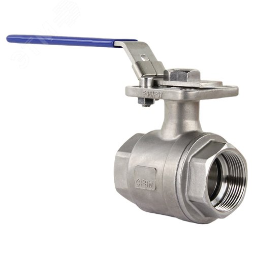 Изображение товара Кран шаровой КШМП.316.230-ISO Ду20 Ру63 полнопроходной, двухходовой, нержавеющая сталь SS316, внутренняя резьба, уплотнение PTFE, ISO-фланец, рукоятка, 9х9, F03/F04 (шт)