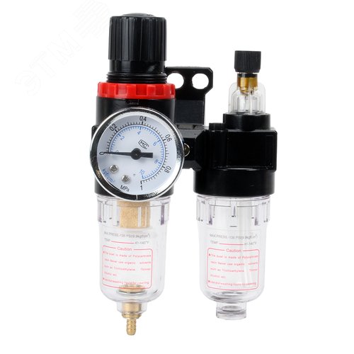 Изображение товара Блок подготовки воздуха APU1-10-40-V08 (фильтр-влагоотделитель, регулятор давления, лубрикатор) (шт)