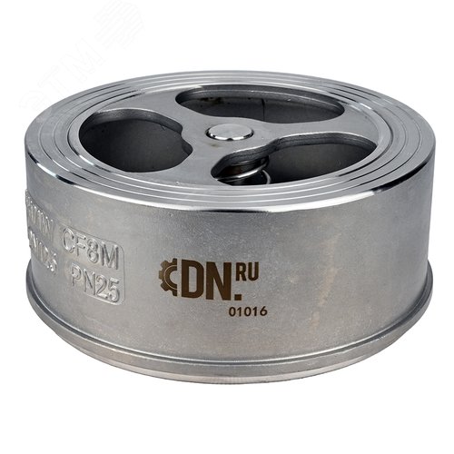 Изображение товара Клапан обратный H71W Ду125 Ру25 межфланцевый, пружинный, корпус нержавеющая сталь, диск нержавеющая сталь (шт)