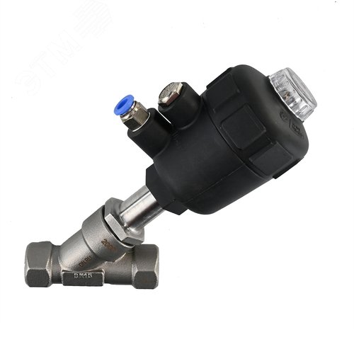 Изображение товара Клапан отсечной пневматический 316P-PVT Ду15 Ру25 стальной, резьбовой, Y-образный (шт)