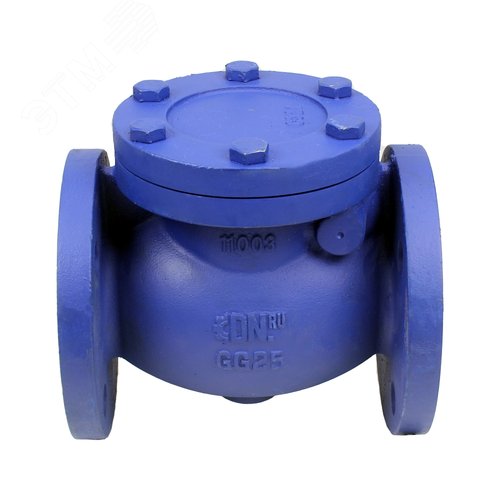 Изображение товара Клапан обратный 302A Ду200 Ру16 фланцевый, поворотный, корпус чугун, диск нержавеющая сталь, уплотнение нержавеющая сталь (шт)