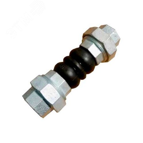 Изображение товара Компенсатор резиновый NBR-CIz-Ду15 Ру10/16, резиновая вставка (корпус) NBR, тип присоединения резьбовой, материал резьбовых элементов чугун оцинкованный (шт)