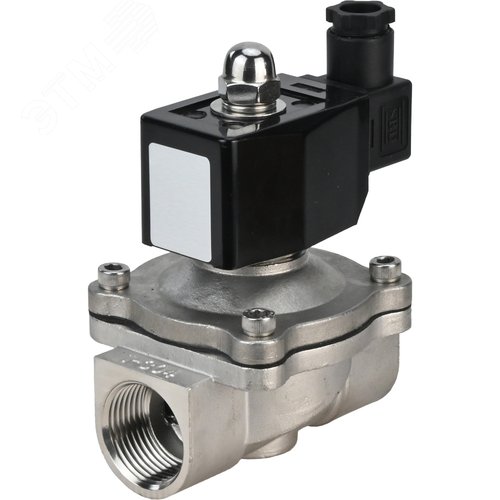 Изображение товара Клапан электромагнитный VS2W-301E-NO 1/2'' Ду15 Ру10 прямого действия двухходовой, корпус сталь нержавеющая 304, присоединение внутренняя резьба, уплотнение EPDM, нормально-открытый, катушка 24В AC (шт)