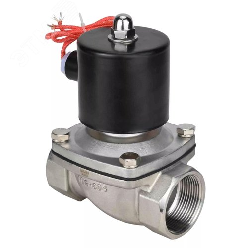 Изображение товара Клапан электромагнитный VS2W-101N-NC 1/2'' Ду15 Ру10 прямого действия двухходовой, корпус сталь нержавеющая 304, присоединение внутренняя резьба, уплотнение NBR, нормально-закрытый, катушка 24В AC (шт)