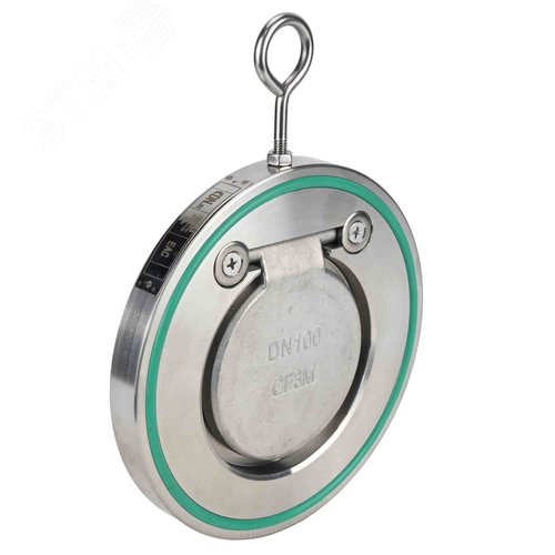 Изображение товара Клапан обратный 316-316-VIN-Fb Ду40 Ру16 межфланцевый, одностворчатый, корпус нержавеющая сталь, диск нержавеющая сталь, уплотнение Vin (шт)