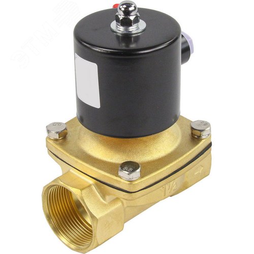 Изображение товара Клапан электромагнитный соленоидный двухходовой VS2W-100N-NC Ду15 Ру10 проходное сечение 16, корпус латунь, прямого действия, присоединение внутренняя резьба 1/2, нормально-закрытый (НЗ), уплотнение NBR, катушка 24В (шт)