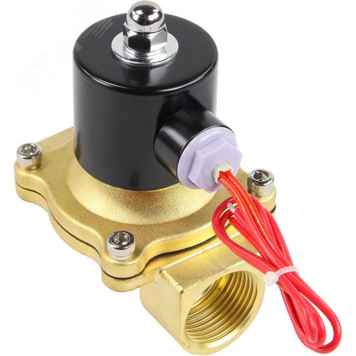 Изображение товара Клапан электромагнитный соленоидный двухходовой VS2W-100E-NC Ду20 Ру10 проходное сечение 20, корпус латунь, прямого действия, присоединение внутренняя резьба 3/4, нормально-закрытый (НЗ), уплотнение EPDM, катушка 220В (шт)