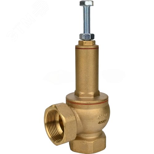 Изображение товара Клапан предохранительный пружинный 617-617-PTFE-T Ду50 Ру16 корпус латунь CW617N, материал запорного органа латунь CW617N, уплотнение PTFE, тип присоединения резьбовой (шт)