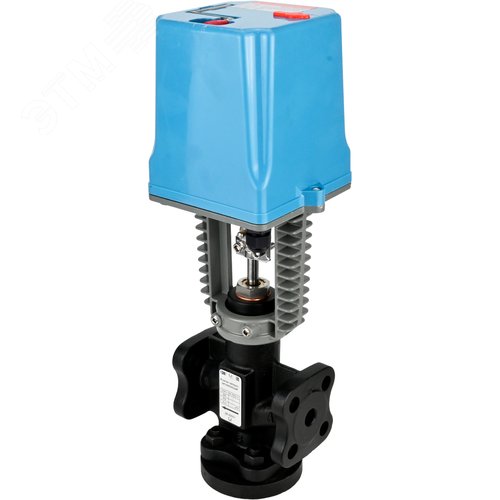 Изображение товара Клапан запорно-регулирующий JS1025-V-PED-F Ду15 Ру16 Kv4м3/ч, односедельный, фланцевый, корпус чугун Q50, уплотнение фторкаучук (Vin, FPM) с электроприводом XCK220-1500 AC220В (шт)