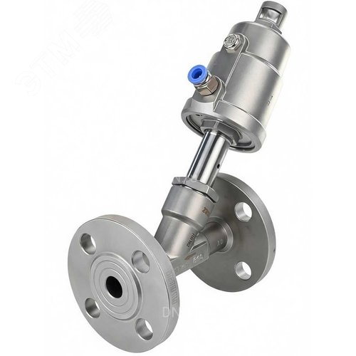 Изображение товара Клапан отсечной пневматический 316-304-PF Ду32 Ру25, корпус нержавеющая сталь CF8M (AISI 316), фланцевый, Y-образный, корпус привода нержавеющая сталь CF8 (AISI 304) (шт)