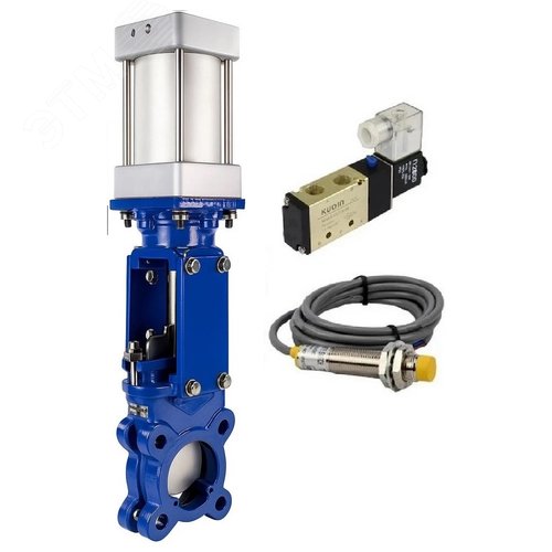 Изображение товара Задвижка шиберная WCB-304-M-1W-Fb-2P Ду100 Ру16 односторонняя, межфланц, шпиндель выдвиж, корпус сталь WCB, шибер нерж.сталь 304, металл, WENZ, пн.привод, распред PND3-S1EM-52-1NC-J08-220VAC KUOIN, LS-12A3-00NI0-220VAC и APU1-10-40-V08 (шт)