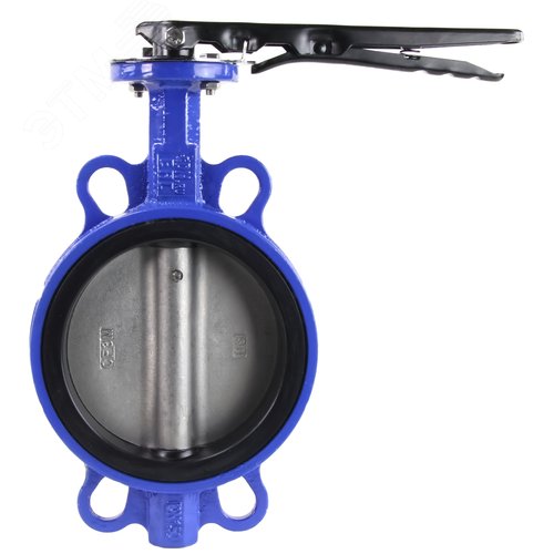 Изображение товара Затвор дисковый поворотный WCB-316L-EPDM Ду150 Ру16 корпус углеродистая сталь WCB, диск нержавеющая сталь 316L, уплотнение EPDM, с рукояткой, квадрат 14х14, F07 (шт)