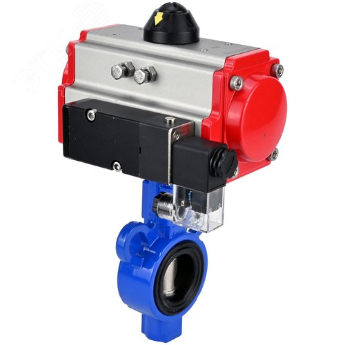 Изображение товара Затвор дисковый поворотный AL-316L-EPDM Ду32 Ру16, корпус алюминевый сплав, диск нержавеющая сталь 316L, уплотнение EPDM, с пневмоприводом DA-065 двойного действия, с пневмораспределителем PND2-S1EM-52-1NC-J08-24VDC (шт)