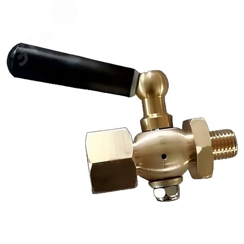 Изображение товара Кран запорный для манометра DN.ru 57-57-PTFE-3WT-T-H ВР/НР М12х1.5-М12х1.5 Ду15 Ру25 трехходовой, с рукояткой (шт)