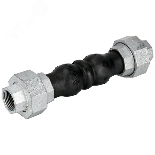 Изображение товара Компенсатор резиновый EPDM-CIz-Ду50 Ру10/16, резиновая вставка (корпус) EPDM, тип присоединения резьбовой, материал резьбовых элементов чугун оцинкованный (шт)