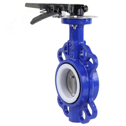 Изображение товара Затвор дисковый поворотный WCB-316L-PTFE Ду80 Ру16 корпус углеродистая сталь WCB, диск нержавеющая сталь 316L, уплотнение PTFE, с рукояткой, квадрат 9х9, F05 (шт)