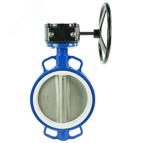 Изображение товара Затвор дисковый поворотный WCB-316L-PTFE Ду65 Ру16 корпус углеродистая сталь WCB, диск нержавеющая сталь 316L, уплотнение PTFE, с редуктором RDN-1 (шт)