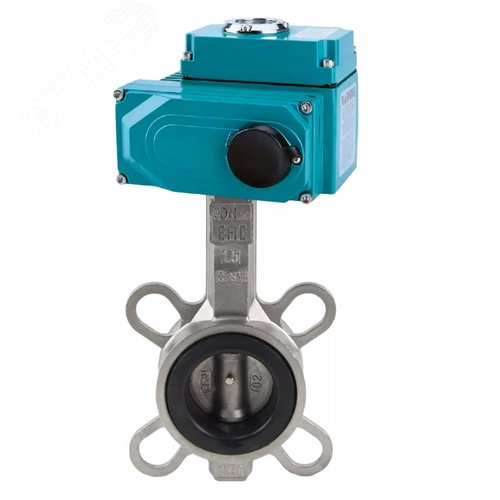 Изображение товара Затвор дисковый поворотный 316-316-EPDM-2W-Fb Ду50 Ру16, корпус -нержавеющая сталь 316L, диск нержавеющая сталь 316L, уплотнение EPDM, с 1/4-оборотным электроприводом QT2-020-220VAC 220В (шт)