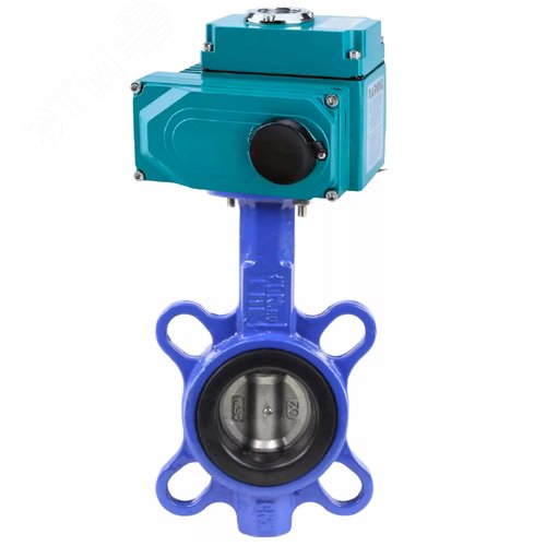 Изображение товара Затвор дисковый поворотный WCB-316-EPDM-2W-Fb Ду100 Ру16, корпус углеродистая сталь WCB, диск нержавеющая сталь 316L, уплотнение EPDM, с 1/4-оборотным электроприводом QT2-020-220VAC 220В (шт)